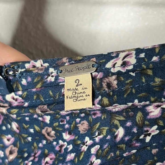 Free People Blue Purple Ditsy Floral Ultra Wide Leg Palazzo Pants Boho - Picture 8 of 8